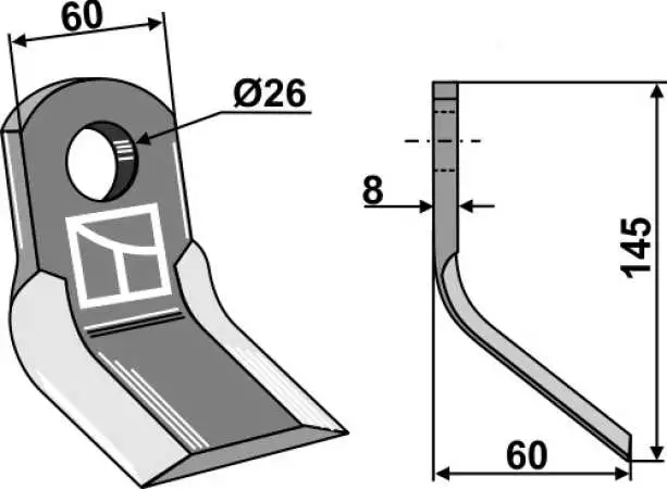 Y-Messer 145x60mm